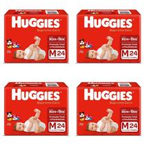 Kit 4 Fraldas Huggies Supreme Care Jumbo "M" 24 Unidades cada Kit 4 Fraldas Huggies Supreme Care Jumbo "M" 24 Unidades cada
