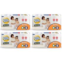 KIT 4 Fraldas Infantil Pom Pom Shortinho Todos os Tamanhos
