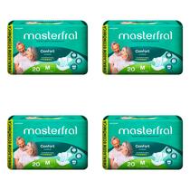 Kit 4 Fraldas Masterfral Confort M c/20 Unidades cada