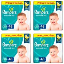 KIT 4 Fraldas Pampers Confort Sec Tamanho XG Com 48 Unidades KIT 4 Fraldas Pampers Confort Sec Tamanho XG Com 48 Unidades