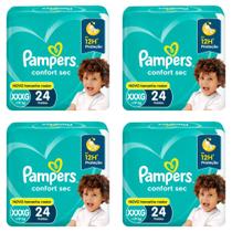 Kit 4 Fraldas Pampers Confort Sec Xxxg 24 Unidades cada Kit 4 Fraldas Pampers Confort Sec Xxxg 24 Unidades cada