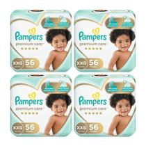 Kit 4 fraldas pampers premium xxg 56