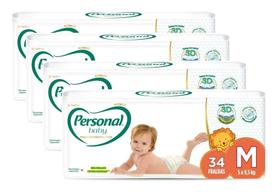 Kit 4 Fraldas Personal Baby Premium Protection Pants M 34 Uni