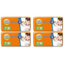KIT 4 Fraldas Pom Pom Clássica Jumbo Tamanho P C/ 30 unidades