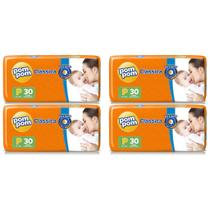 KIT 4 Fraldas Pom Pom Clássica Jumbo Tamanho P C/ 30 unidades