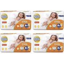 KIT 4 Fraldas Pom Pom Derma Protek Mega Tamanho RN C/ 36 unidades