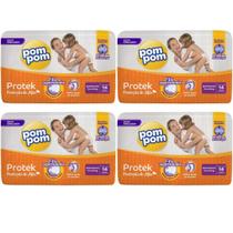 KIT 4 Fraldas Pom Pom Protek Grandinhos c/ 14 unidades
