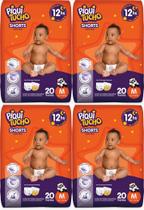 Kit 4 Fraldas Shorts Piquitucho Jumbinho (M) 20 Unidades cada Kit 4 Fraldas Shorts Piquitucho Jumbinho (M) 20 Unidades cada
