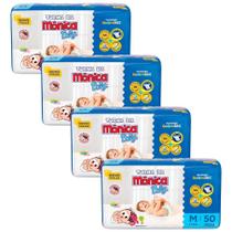 Kit 4 Fraldas Turma da Mônica Baby Mega M com 50un cada Kit 4 Fraldas Turma da Mônica Baby Mega M com 50un cada
