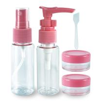 Kit 4 Frasco Higiene Spray Pump Mini Pote Viagem Bolsa Mala
