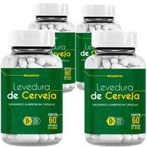 Kit 4 Frasco Levedura de Cerveja Suplemento Alimentar Natural 100% Puro Pó Original Premium Green 240 Cápsulas Natunéctar