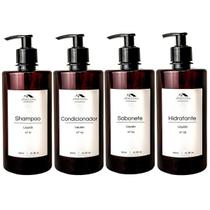 Kit 4 Frascos Ambar Minimalista Decorativo Refil Luxo 500ml