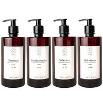 Kit 4 Frascos Ambar Minimalista Decorativo Refil Luxo 500ml Kit 4 Frascos Ambar Minimalista Decorativo Refil Luxo 500ml