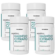 Kit 4 Frascos Mineral 2 em 1 Magnésio De Malato e Citrato Duo Natunectar 240 Capsulas 500mg Blend Mix Magnesium Citrate Malate Kit 4 Frascos Mineral 2 em 1 Magnésio De Malato e Citrato Duo Natunectar 240 Capsulas 500mg Blend Mix Magnesium Citrate Malate