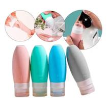 Kit 4 Frascos Organizador Shampoo Creme 90ml Viagem Versátil Multiuso