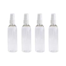 Kit 4 Frascos Para Viagem 100ml Com Tampa Spray. Kit 4 Frascos Para Viagem 100ml Com Tampa Spray.