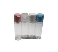 kit 4 Frascos Pvc Transparente 15 Ml c/ Tampa Flip Top