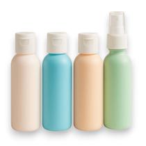 Kit 4 Frascos Shampoo Creme Sabonete Sabão Viagem com Nécessaire Spray Flip