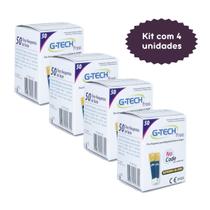Kit 4 Frascos Tiras Reagentes G-Tech Free 1 Frasco C/ 50 Tiras - 200 total