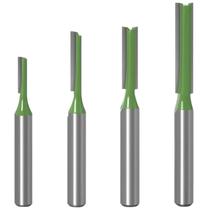 Kit 4 Fresas Retas 3 A 6Mm Haste 6Mm Para Tupia Metal Duro