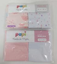 Kit 4 Fronha Malha 100% Algodão Papi Bebê Menina Enxoval 90 Kit 4 Fronha Malha 100% Algodão Papi Bebê Menina Enxoval 90