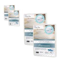 Kit 4 Fronha Protetora Impermeável de Travesseiro Sleep Dry Zíper Não Molha