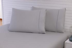 Kit 4 Fronhas 60x80 100% Algodão 180 Fio Ponto Palito Cinza