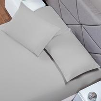 Kit 4 Fronhas 70 X 50 Soft Capa Travesseiro Envelope Cinza