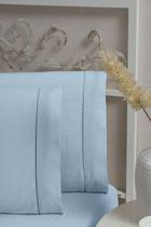 Kit 4 fronhas avulsas 100% algodão 400 fios azul