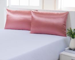 Kit 4 Fronhas Cetim de Seda Anti Frizz com Ziper Oculto Anti Frizz Alto Brilho 0,50 x 0,70 cm