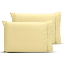 Kit 4 Fronhas Com Ponto Palito 70cmx50cm 200 Fios 100 Algodão