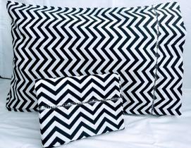 Kit 4 Fronhas De Chevron Estampado Algodão Ponto Palito 90x50 Kit 4 Fronhas De Chevron Estampado Algodão Ponto Palito 90x50