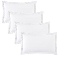 Kit 4 Fronhas Travesseiro 3 Abas 50cm x 70cm Toque Acetinado Branco Altenburg