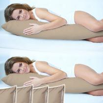 Kit 4 Fronhas Xuxão Travesseiro De Corpo C/zíper 135 X 48cm