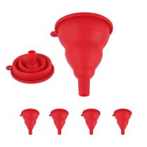 Kit 4 Funil Retrátil Dobrável Silicone Cozinha Antibactéria
