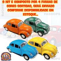 Kit 4 Fusquinha Clássico 1969 Miniatura Coleção réplica colecionadores