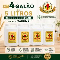 Kit 4 Galão de 5L Álcool de Cereais Marca Cerealcool Tarumã