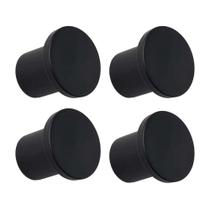 Kit 4 Gancho de Parede Pendurador de Resina Preto 5x4cm MEK