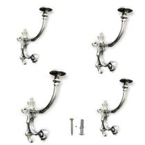 Kit 4 Gancho Pendurador De Parede Cabideiro em aluminio