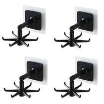 kit 4 gancho suporte multi utilidades para casa cozinha utensilios rotativo articulado