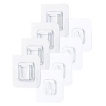 Kit 4 Ganchos Adesivo de Encaixe Transparente Multiuso