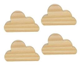 Kit 4 Ganchos de parede Mdf laminado de Nuvem