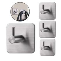 Kit 4 Ganchos Inox Adesivo De Parede Suporta 5kg Multiuso