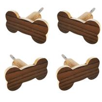 Kit 4 Ganchos pendurador de parede formato Ossinho em MDF Kit 4 Ganchos pendurador de parede formato Ossinho em MDF