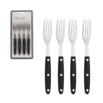 Kit 4 Garfos de Mesa Laradore - Aço Inox e Cabo Preto Kit 4 Garfos de Mesa Laradore - Aço Inox e Cabo Preto
