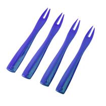 Kit 4 Garfos para Petisco Multiuso Frios Azul Fox Run