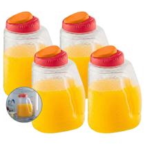 Kit 4 Garrafa Agua Suco Plastico Geladeira Sanremo 1,75 Litros