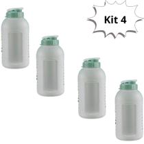 Kit 4 Garrafa de Agua Para Geladeira 1 Litro Gelada 1000ml Cozinha Água 1l Transparente Livre e BPA Vapt Arcaplast