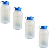 Kit 4 Garrafa de Agua Para Geladeira 1 Litro Graduada 1000ml Retangular Portátil Antivazamento Farinheiro Arcaplast