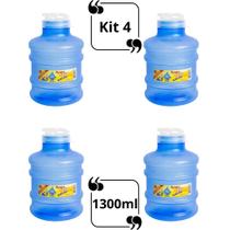 Kit 4 Garrafa de Agua Para Geladeira 1,3L Modelo Galão Com Tampa Clic Galaozinho 1300ml Colorida Livre de BPA Arcaplast